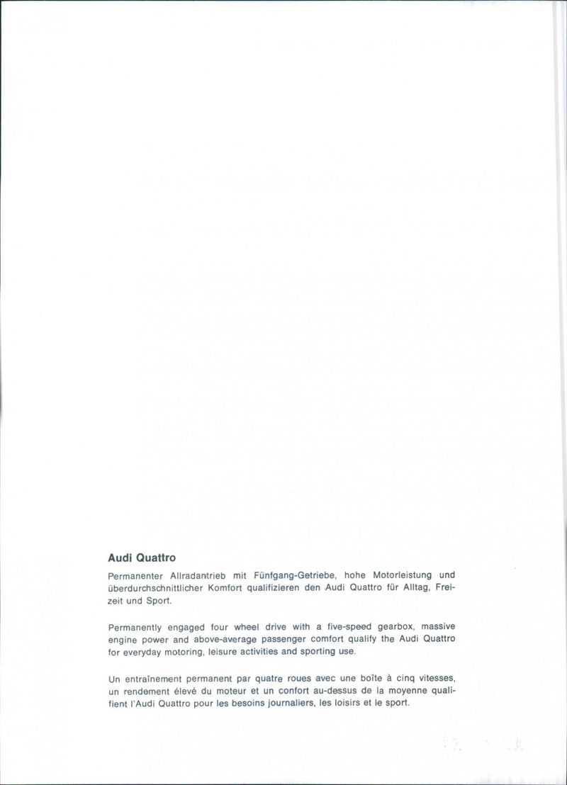 Audi Quattro '80 - Vintage Photograph