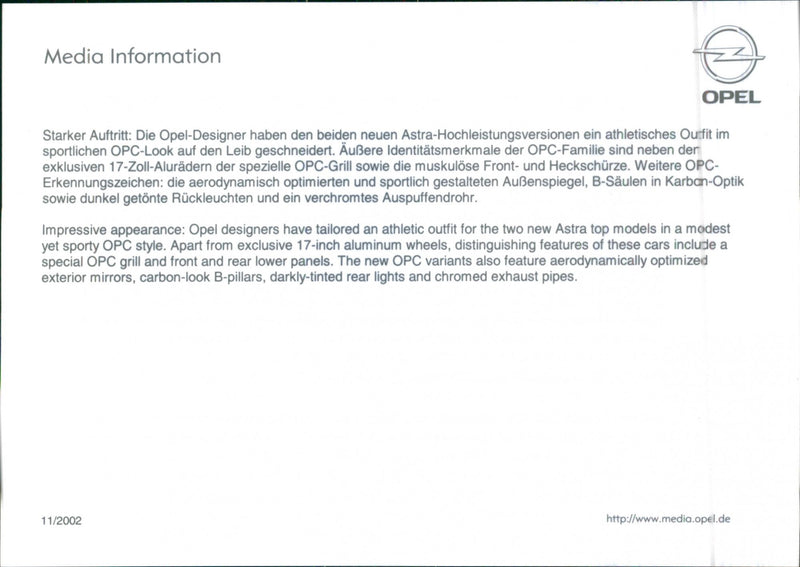 2002 Opel Astra OPC - Vintage Photograph