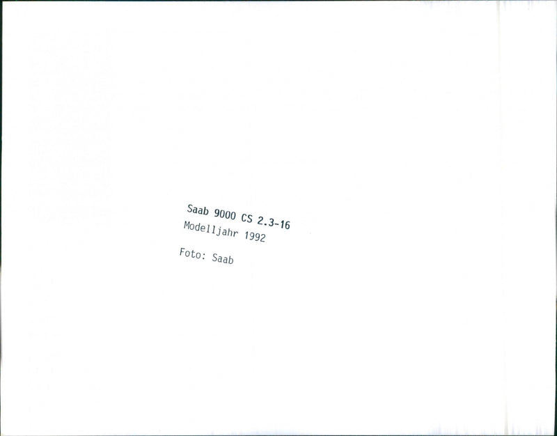 Saab 9000, CS 2.3-16, Model  Jahr 1992 - Vintage Photograph