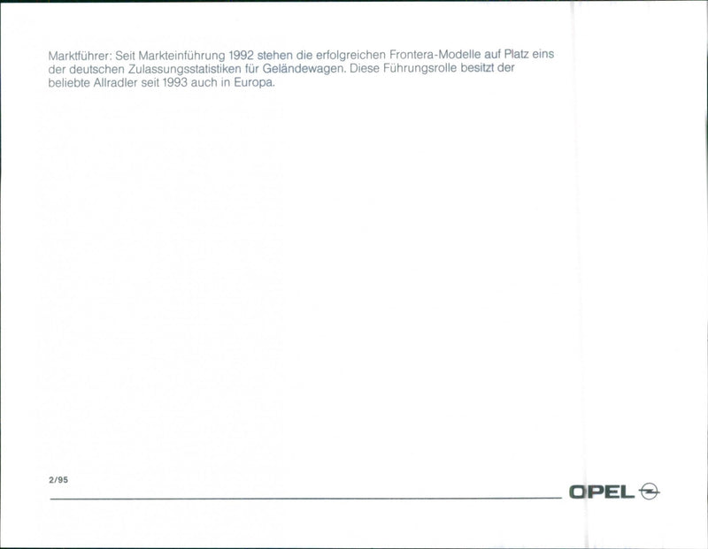 1995 Opel Frontera - Vintage Photograph