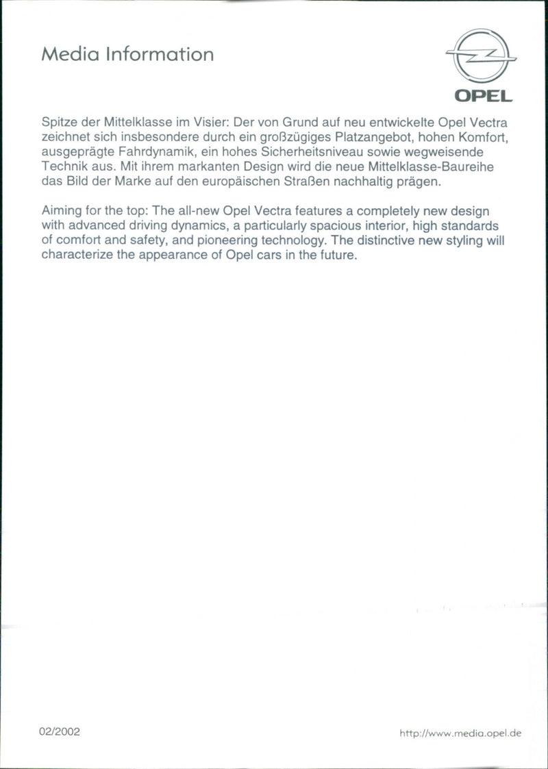 2002 Opel Vectra - Vintage Photograph