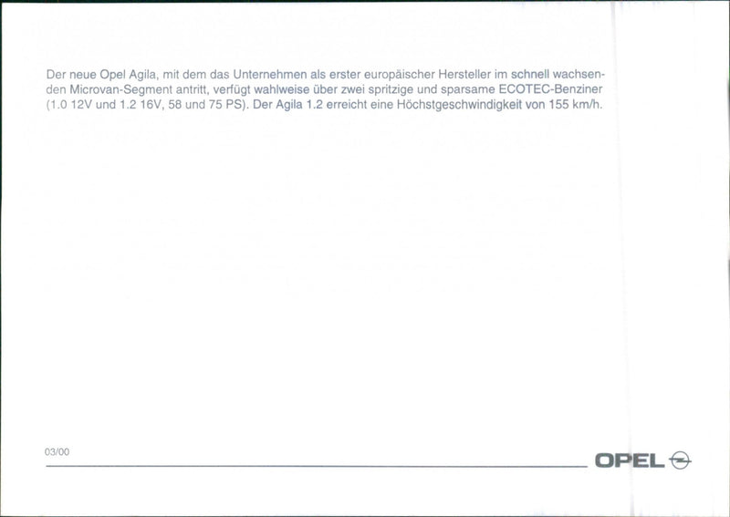 Opel Agila - Vintage Photograph