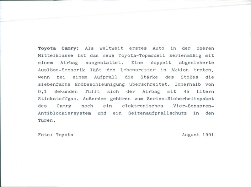 Toyota Camry - Vintage Photograph