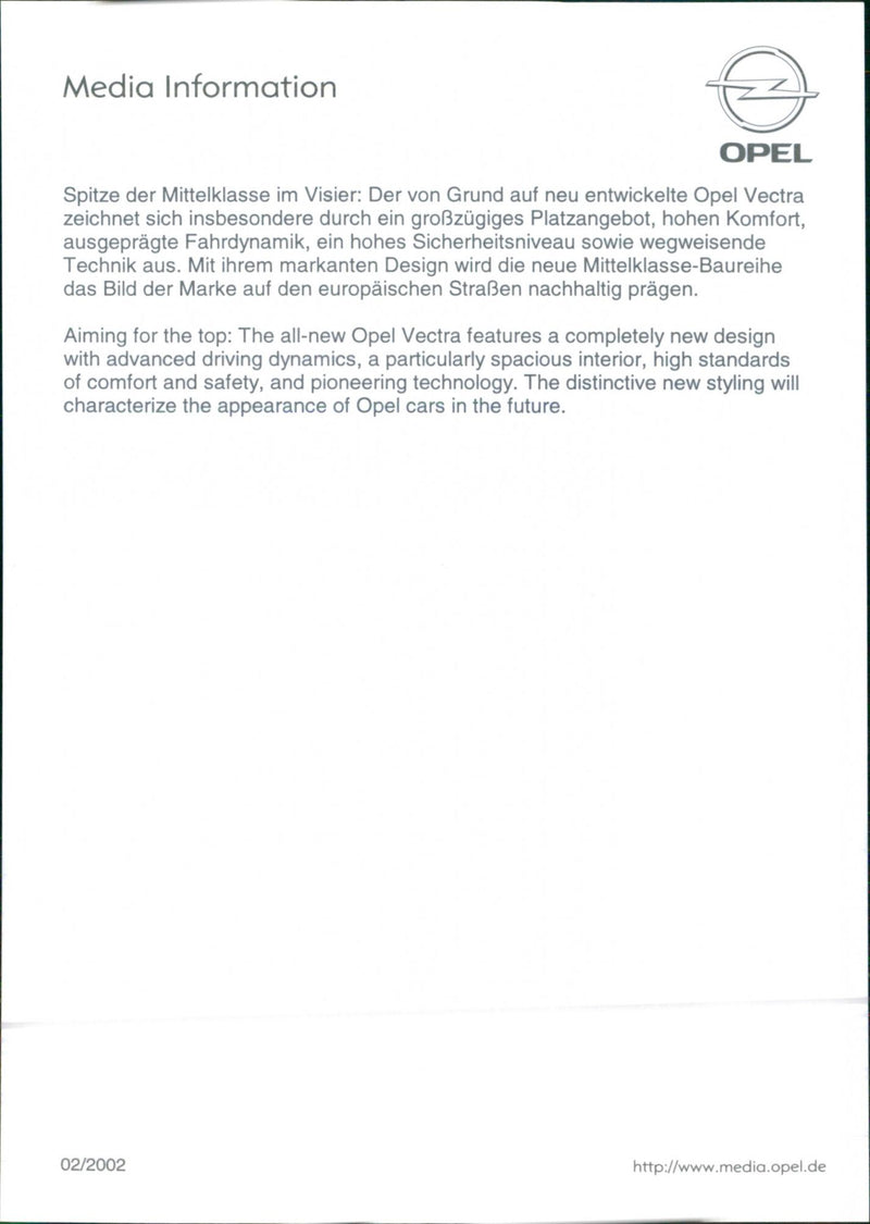 2002 Opel Vectra - Vintage Photograph