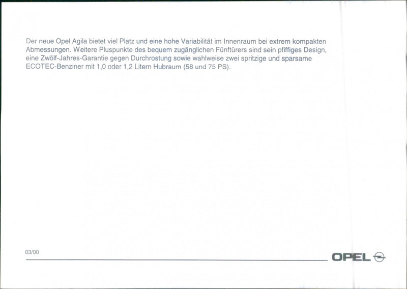 Opel Agila - Vintage Photograph