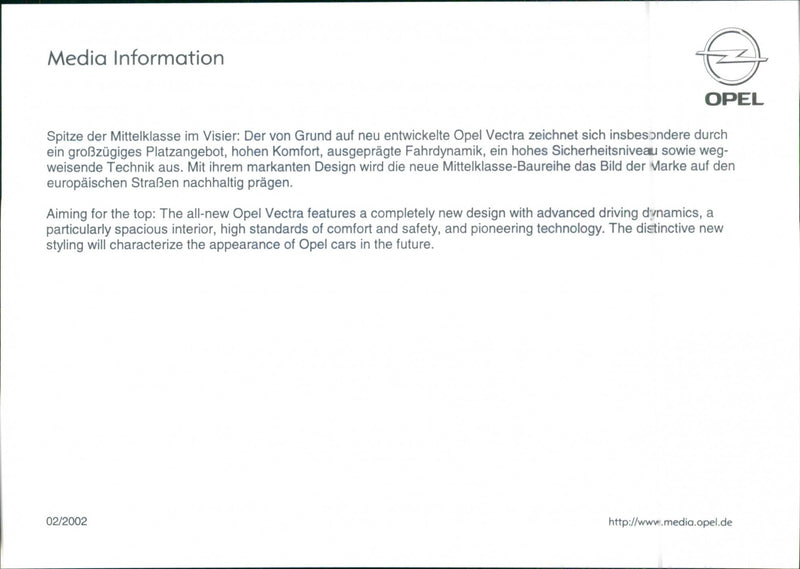 2002 Opel Vectra - Vintage Photograph