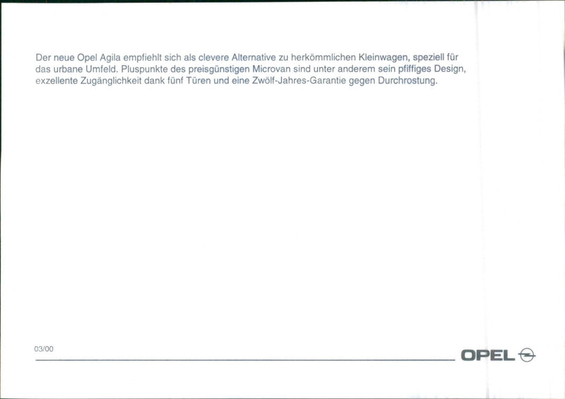 Opel Agila - Vintage Photograph