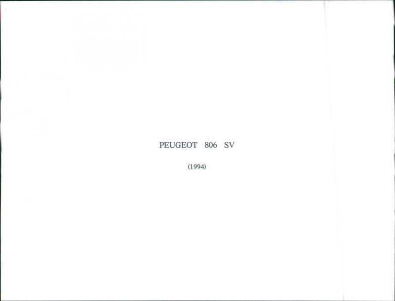 Peugeot 806 SV 1994 - Vintage Photograph