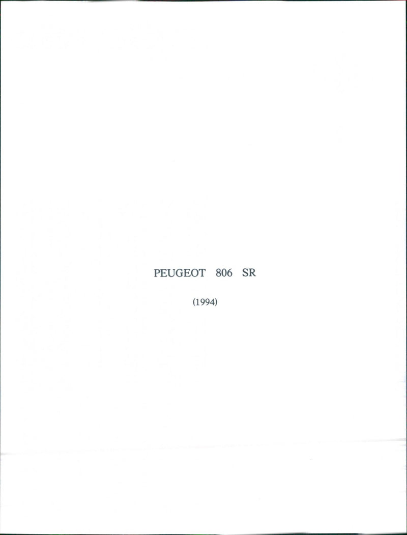 Peugeot 806 SR 1994 - Vintage Photograph