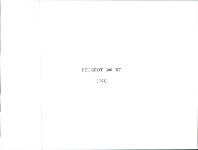 Peugeot 306 XT 1993 - Vintage Photograph