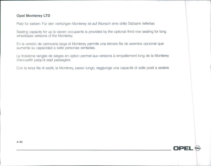 Opel Monterey LTD - Vintage Photograph