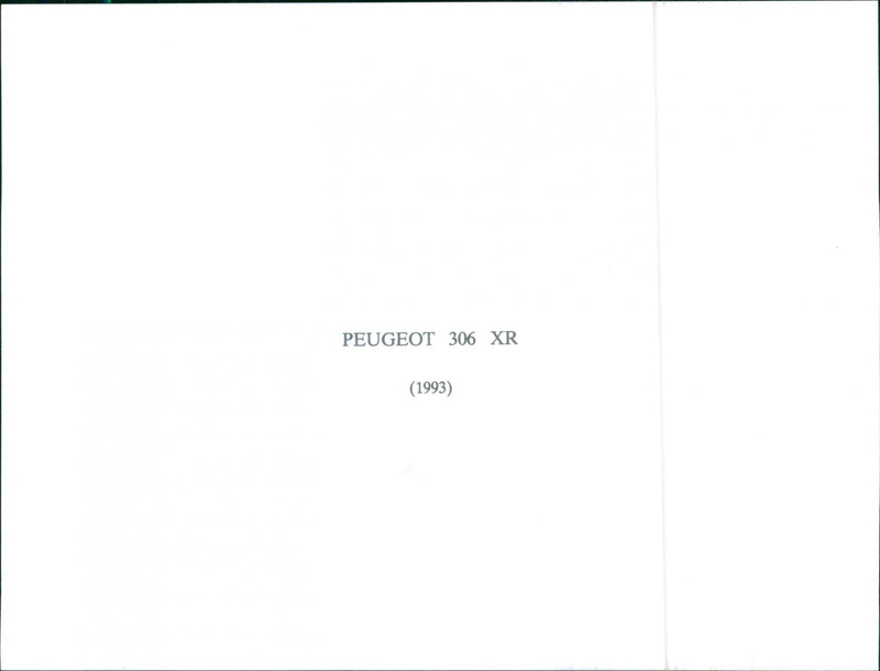 Peugeot 306 XR 1993 - Vintage Photograph