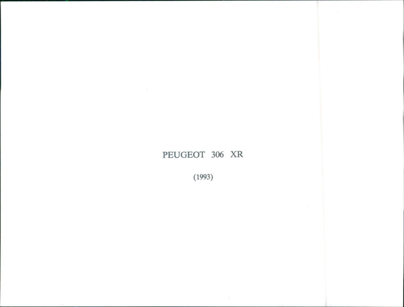 Peugeot 306 XR 1993 - Vintage Photograph