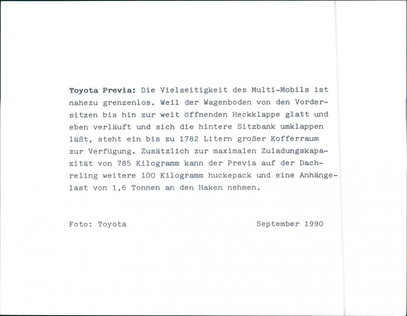 1990 Toyota Previa - Vintage Photograph