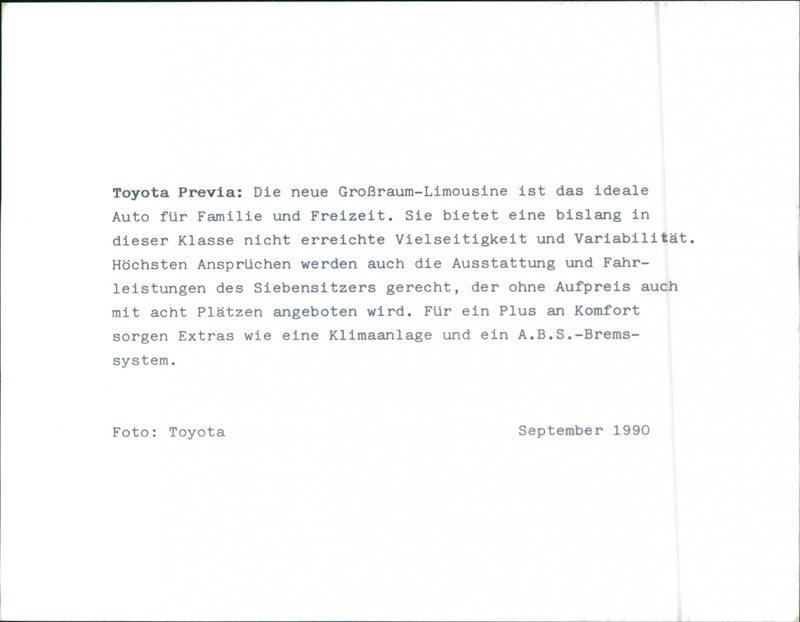 1990 Toyota Previa - Vintage Photograph