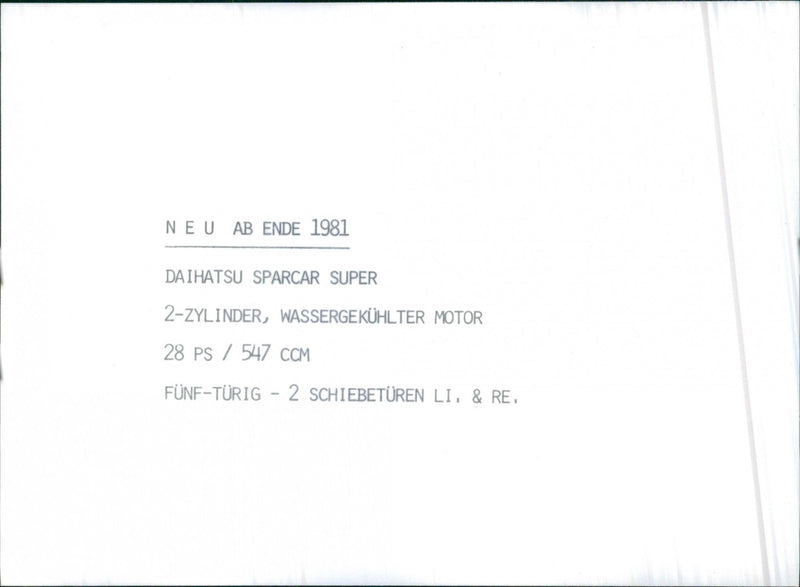 Daihatsu sparcar super. - Vintage Photograph