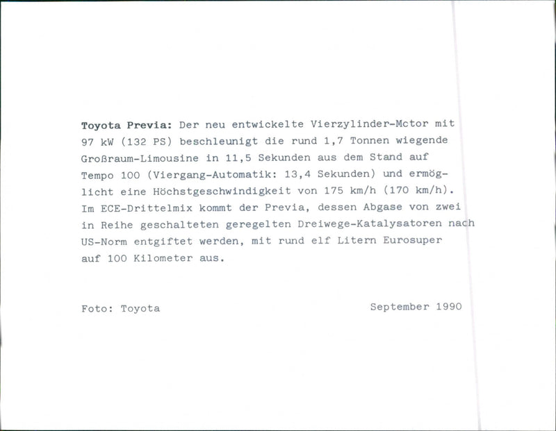 1990 Toyota Previa - Vintage Photograph