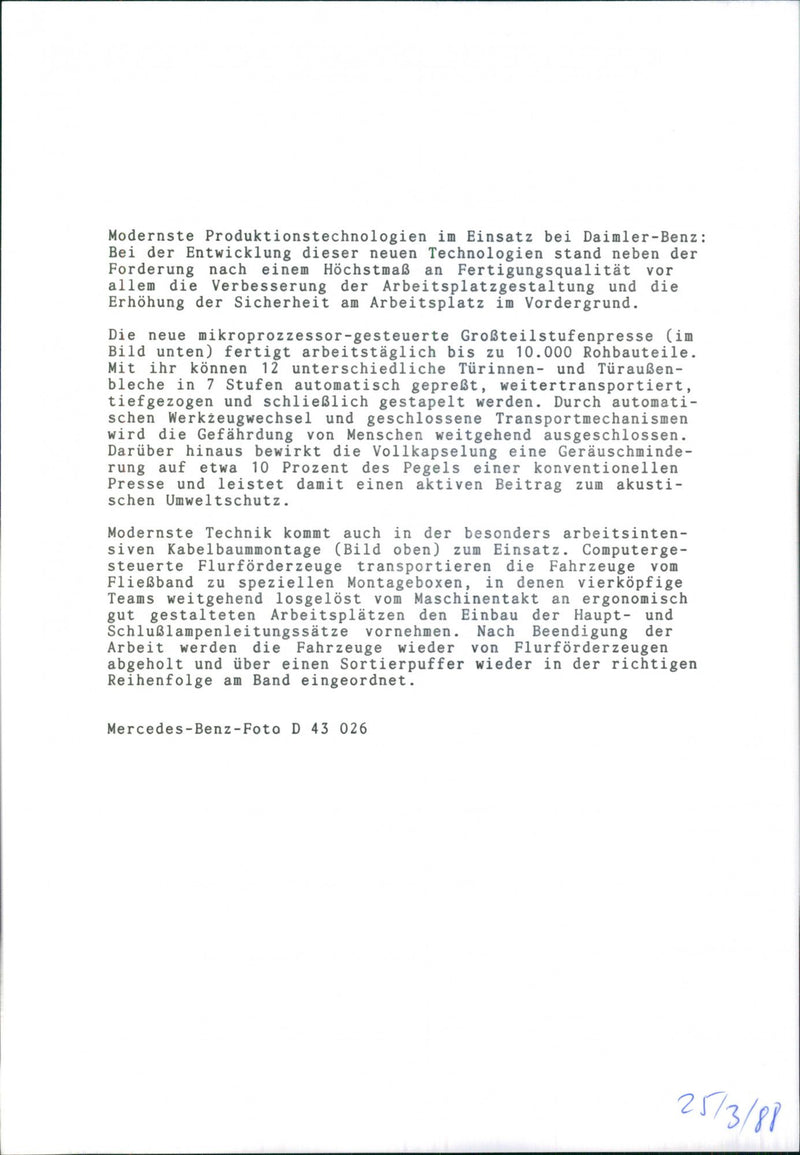 Daimler-Benz Production Plant - Vintage Photograph