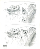 Volkswagen comedy cartoons and comics - Vintage Photograph