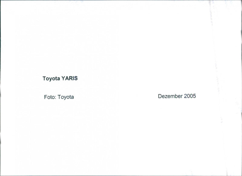 2006 Toyota Yaris - Vintage Photograph