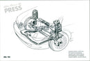 Drawing of Alfa 145's front suspension and steering box - Vintage Photograph