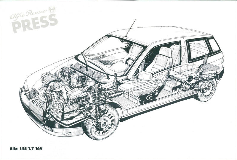 Technical drawing of Alfa 145 1.7 16V - Vintage Photograph