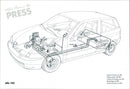 Drawing of Alfa 145's braking system with ABS - Vintage Photograph