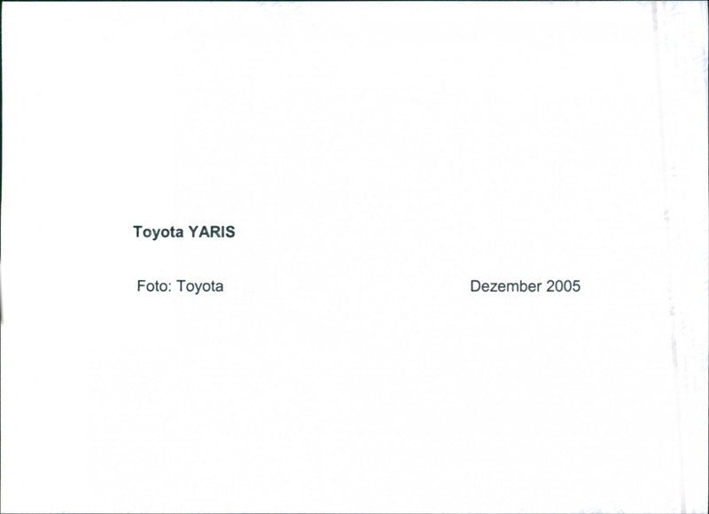 Interior of 2006 Toyota Yaris - Vintage Photograph