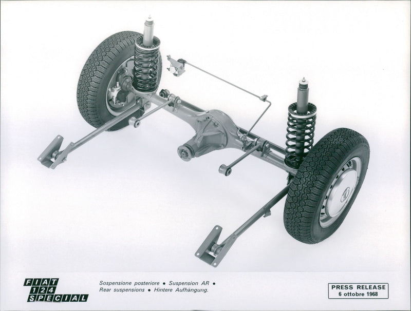 1968 Fiat 124 Special Rear Suspensions - Vintage Photograph