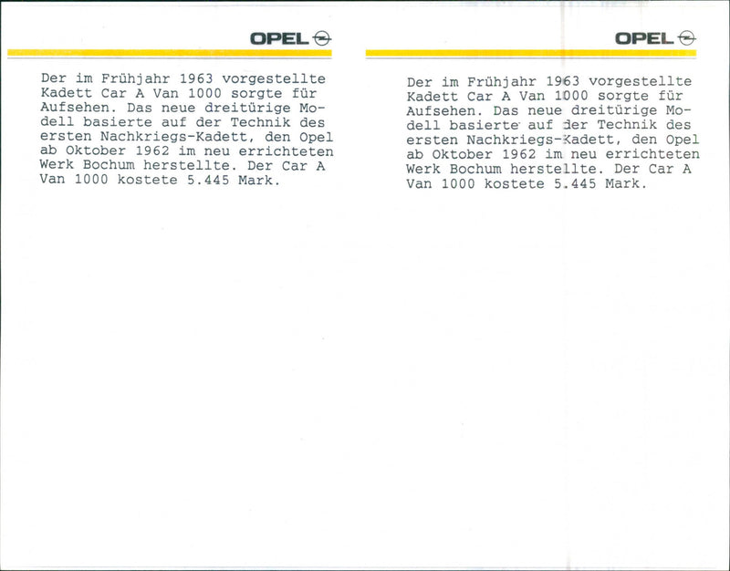 Opel Kadett - Vintage Photograph