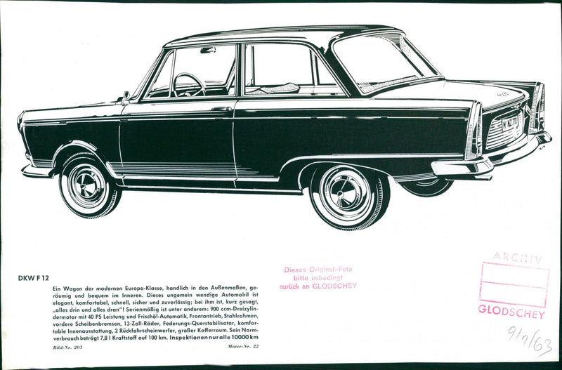1963 DKW F 12 - Vintage Photograph