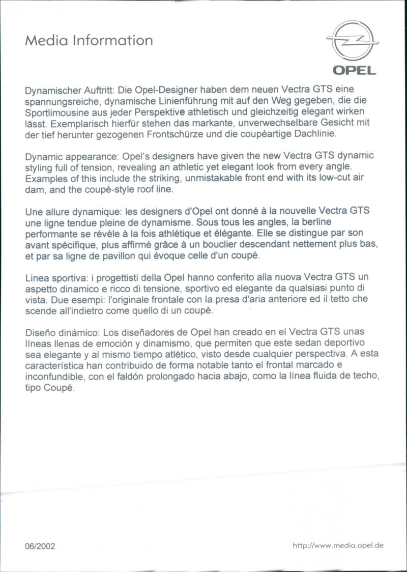 2002 Opel Vectra GTS - Vintage Photograph
