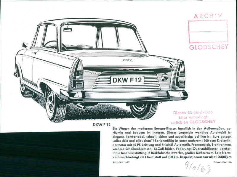 1963 DKW F 12 - Vintage Photograph