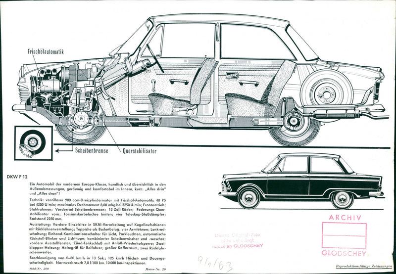 1963 DKW F 12 - Vintage Photograph