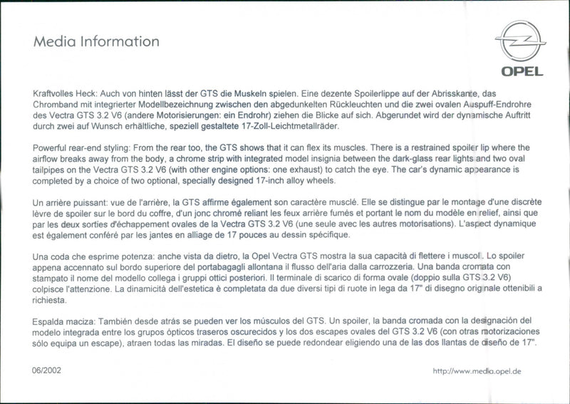 2002 Opel Vectra GTS - Vintage Photograph