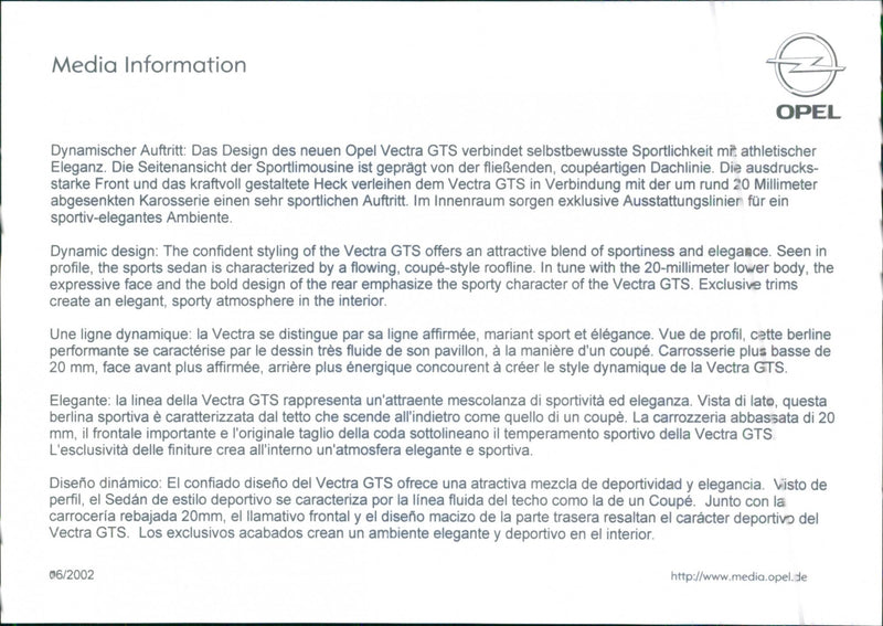 2002 Opel Vectra GTS - Vintage Photograph