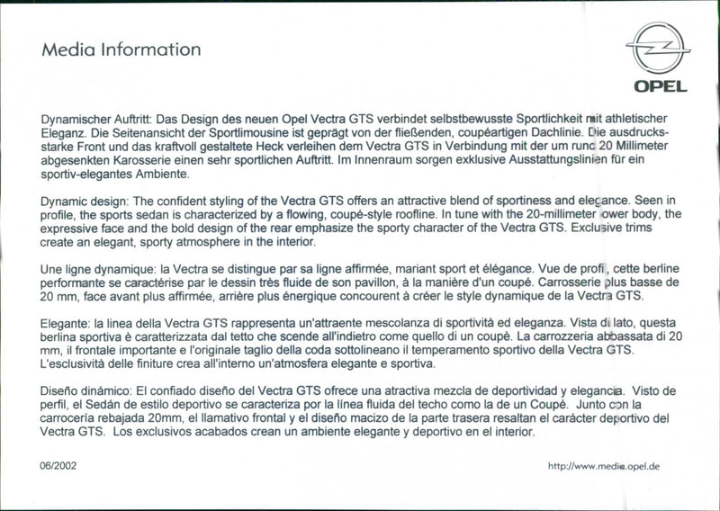 2002 Opel Vectra GTS - Vintage Photograph