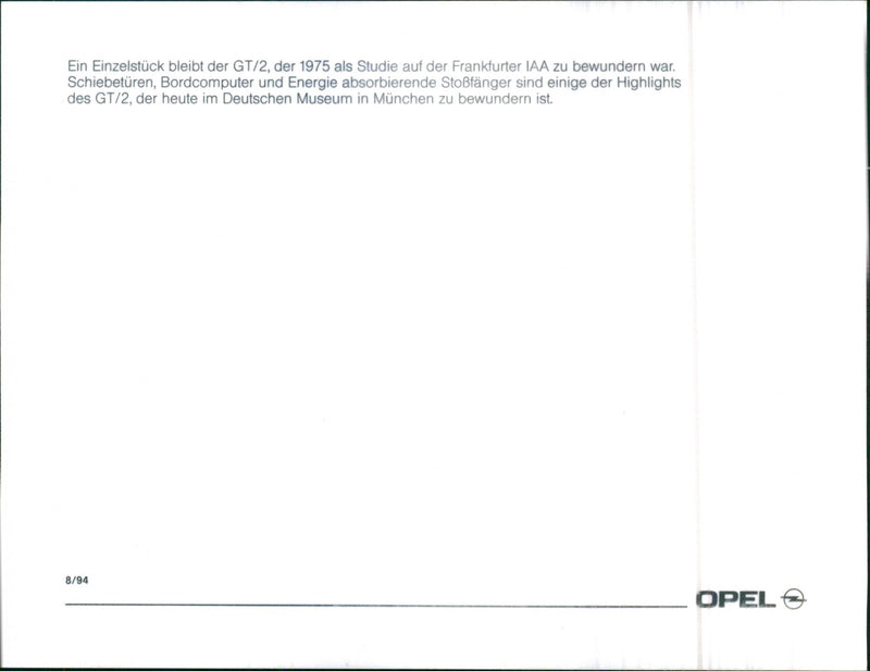 1975 Opel GT Coupe - Vintage Photograph