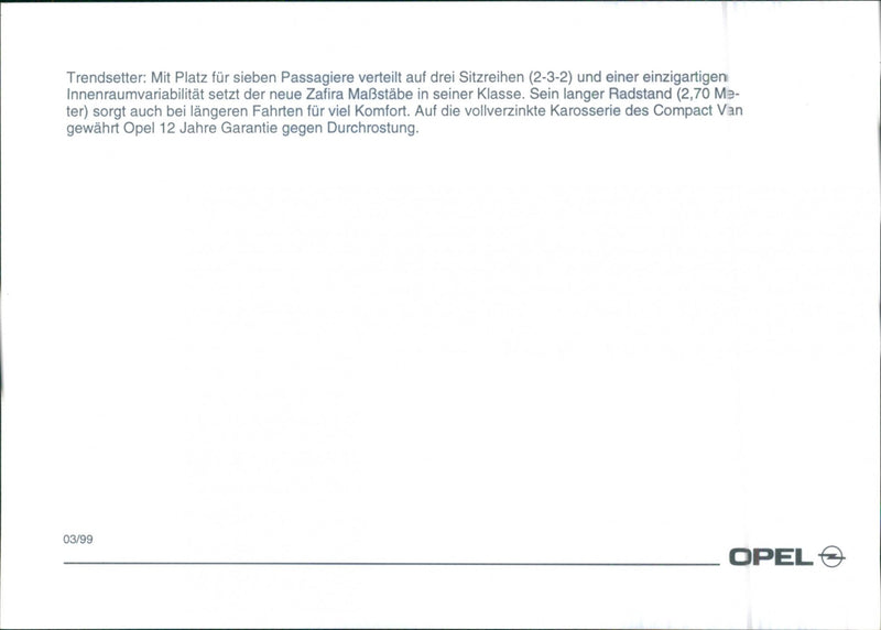 1999 Opel Zafira - Vintage Photograph