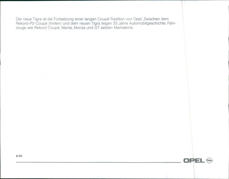 1994 Opel Tigra - Vintage Photograph