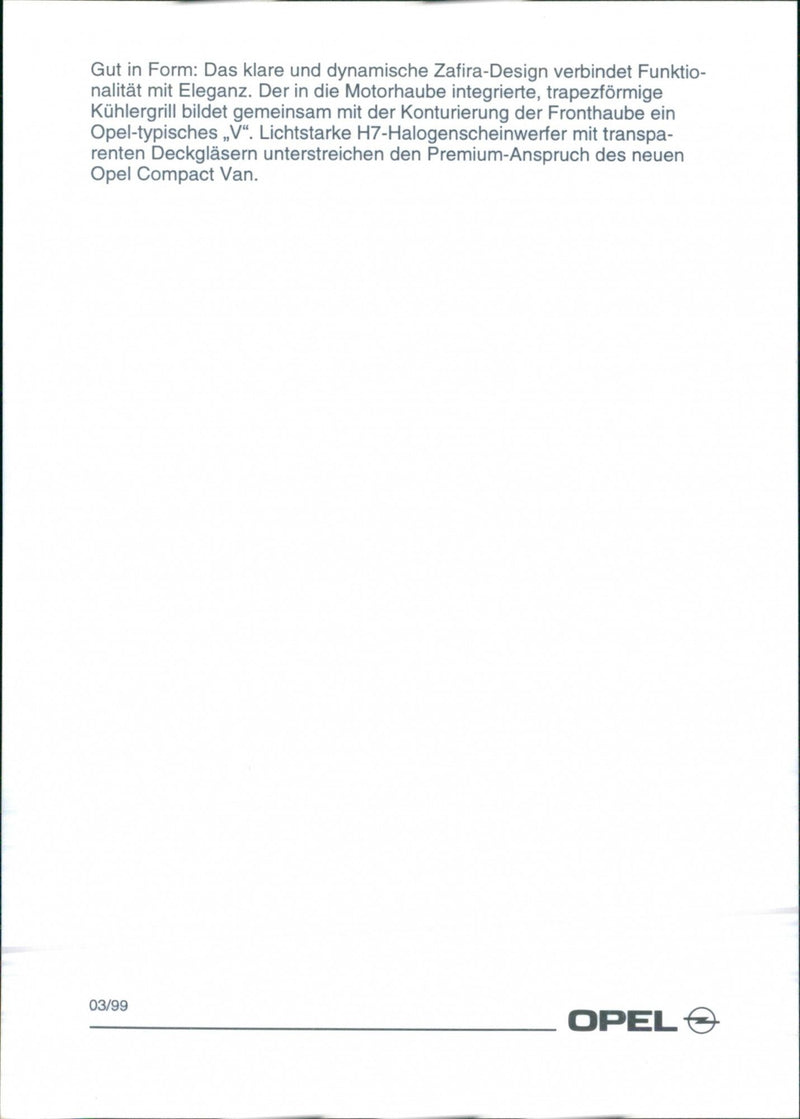 1999 Opel Zafira - Vintage Photograph