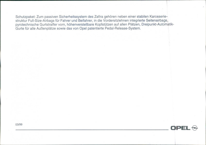 1999 Opel Zafira - Vintage Photograph