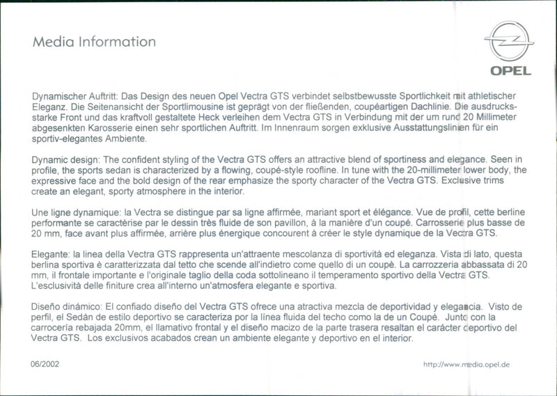 2002 Opel Vectra GTS - Vintage Photograph