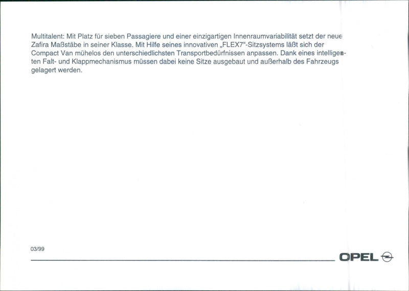 1999 Opel Zafira - Vintage Photograph