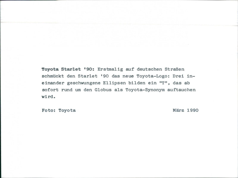 Toyota Starlet 90 - Vintage Photograph