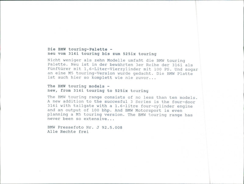 BMW 316i - Vintage Photograph