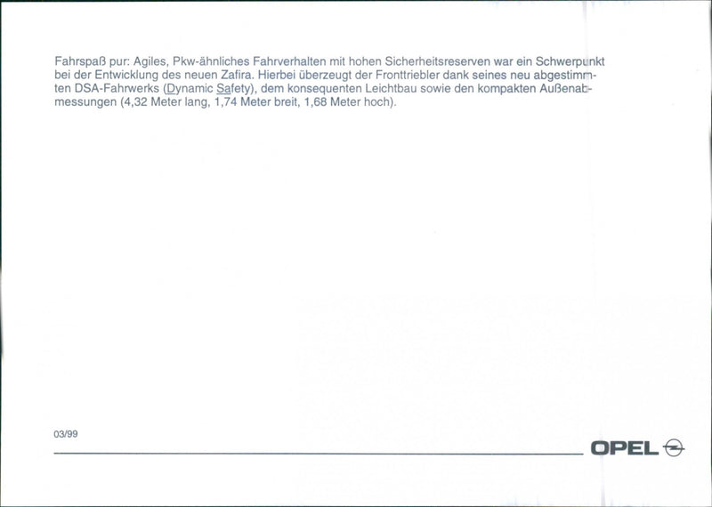 1999 Opel Zafira - Vintage Photograph