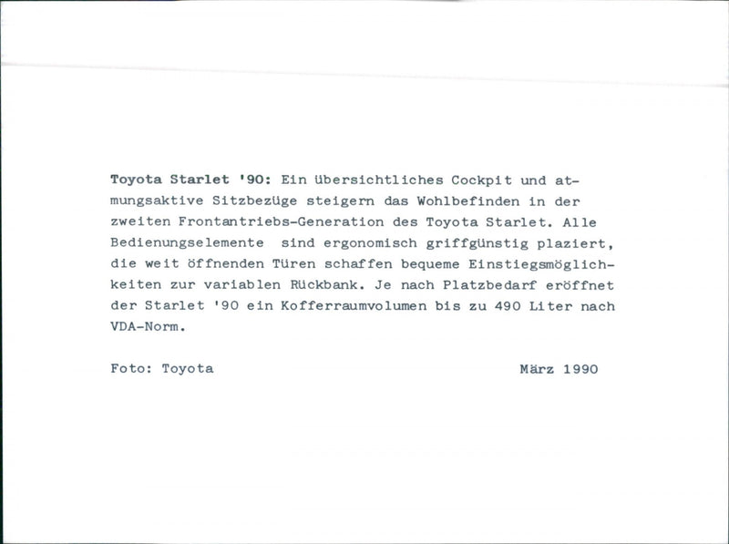 Toyota Starlet 90 - Vintage Photograph