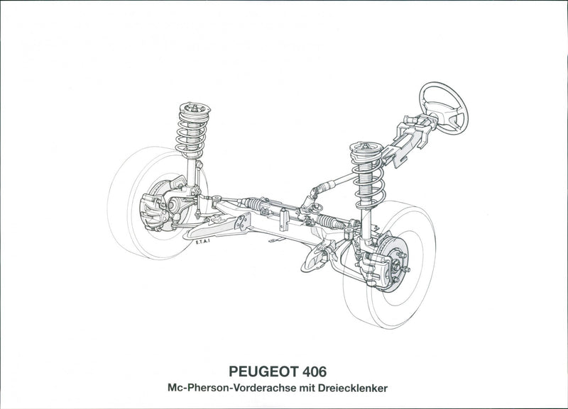 Peugeot 406 Front Axle with Wishbones - Vintage Photograph