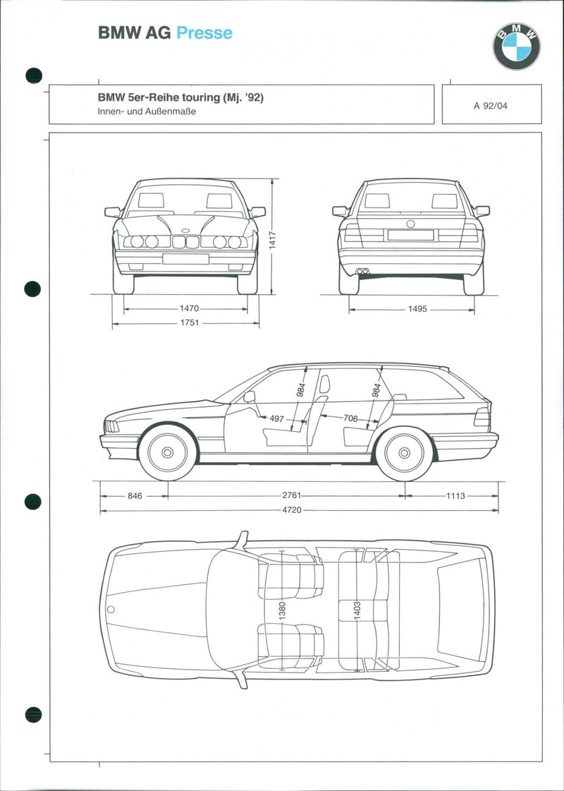 1992 BMW 5 Series - Vintage Photograph